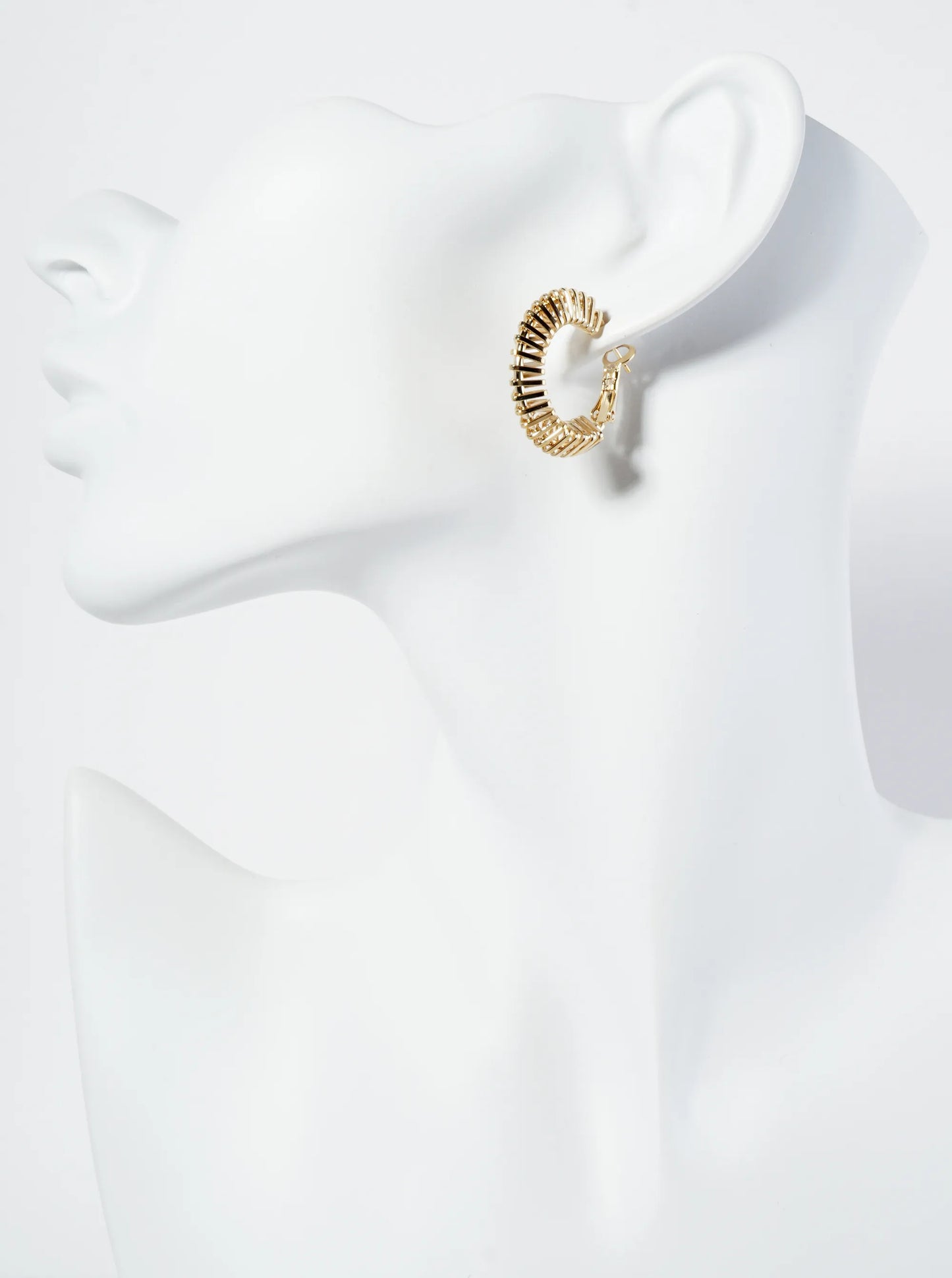 25mm Triangle Wire Wrapped 14K-Gold-Dipped Latch-Back Hoop Earrings