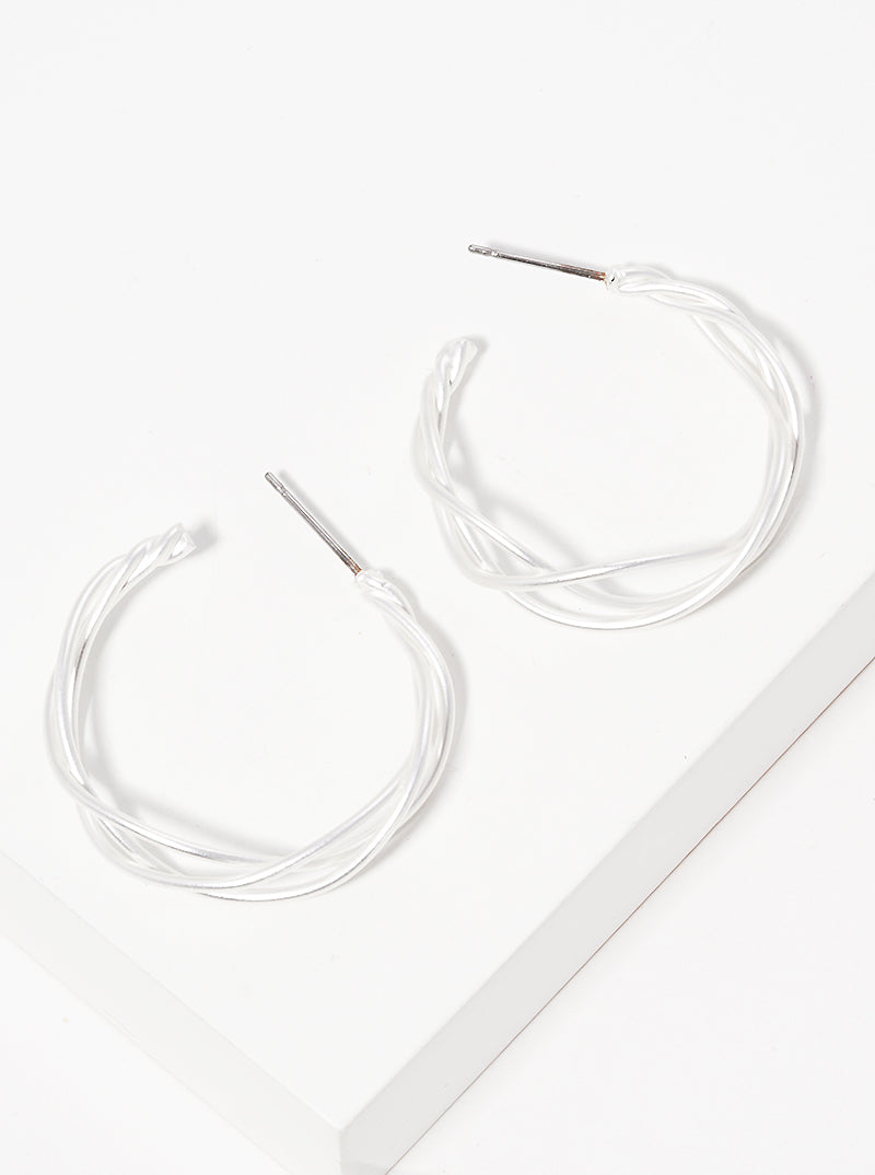 25mm Twist Wire Lightweight Brass Hoop Earrings