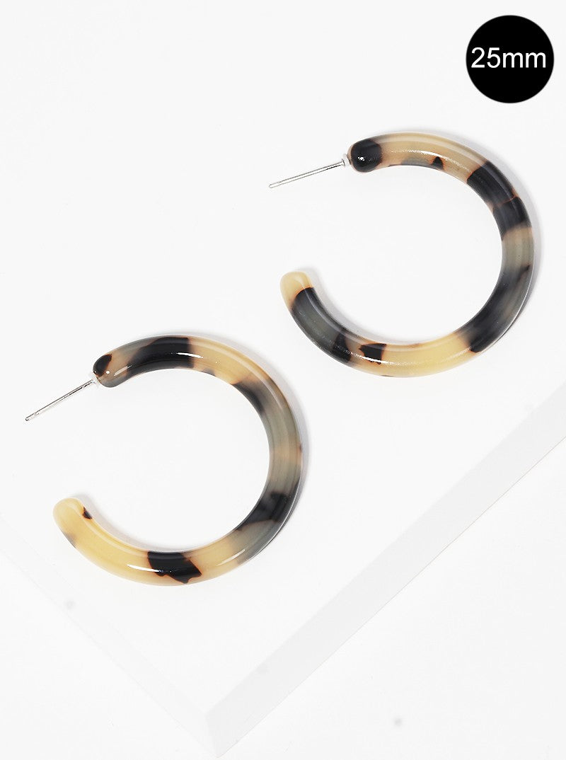 25mm Cellulose Acetate Open Hoop Earrings