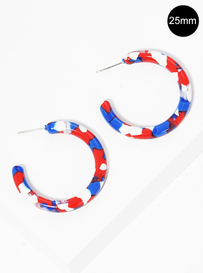25mm Cellulose Acetate Open Hoop Earrings