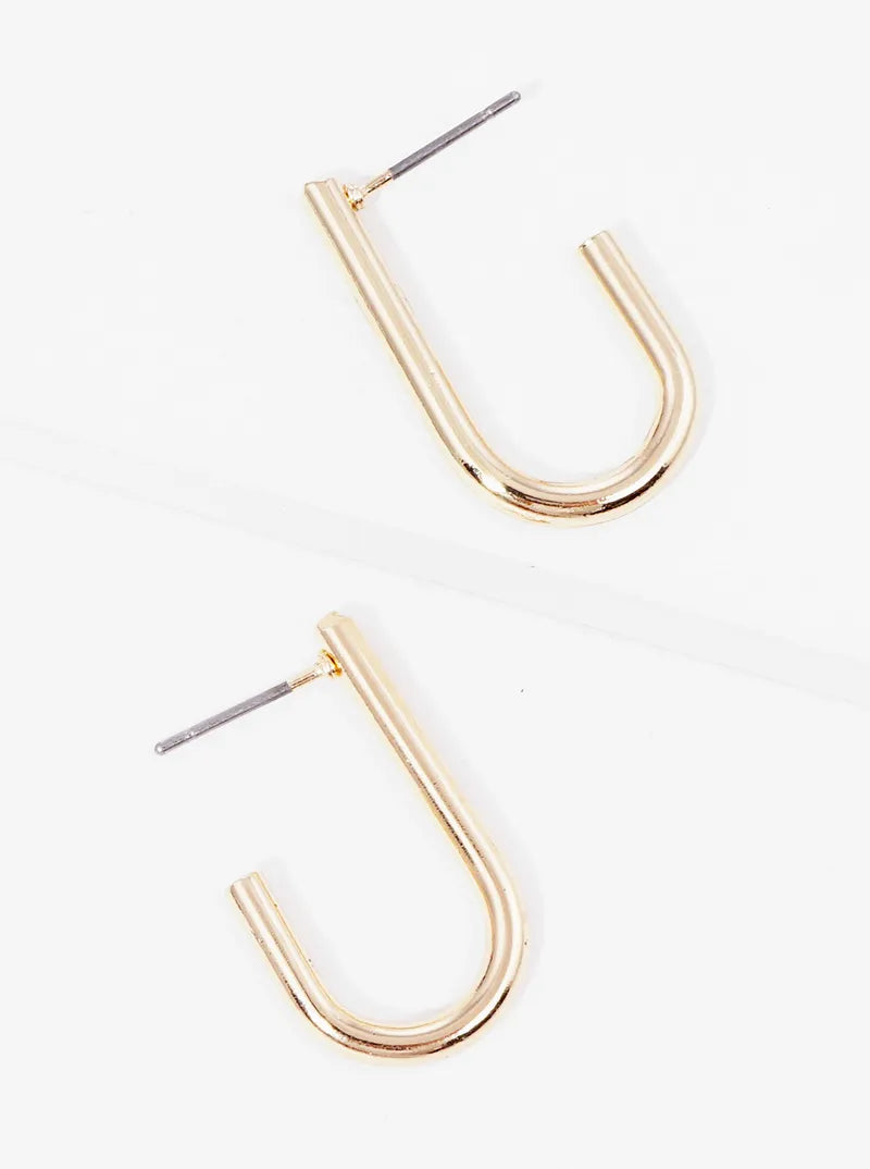 25mm Metal U Shaped Open Hoop Earrings