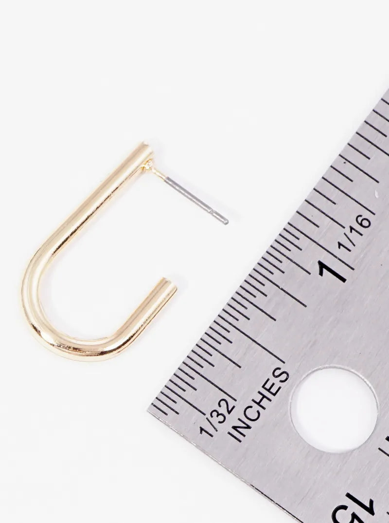 25mm Metal U Shaped Open Hoop Earrings