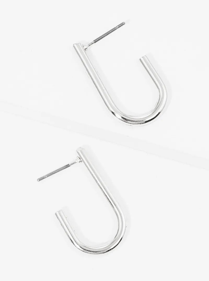25mm Metal U Shaped Open Hoop Earrings