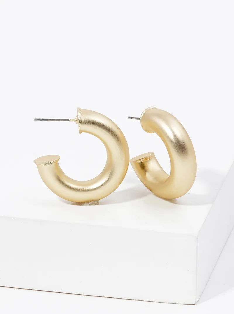 25mm Metallic Hollow Resin Open Hoop Earrings