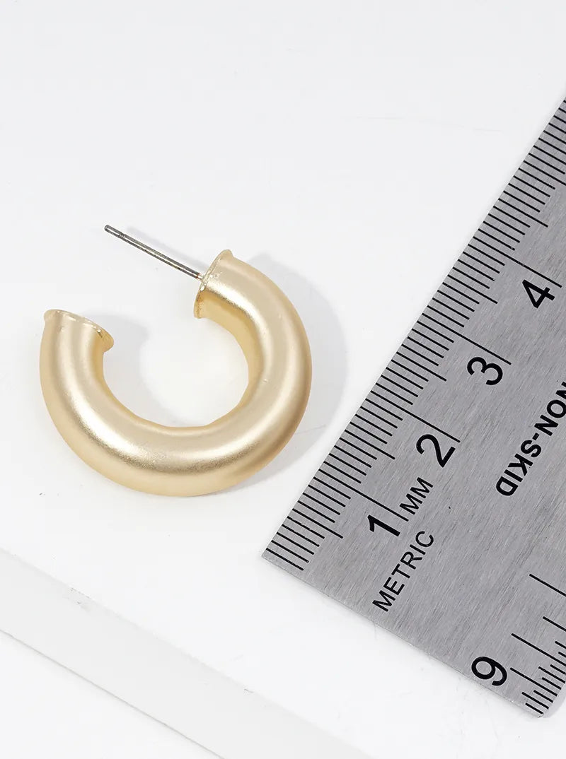 25mm Metallic Hollow Resin Open Hoop Earrings