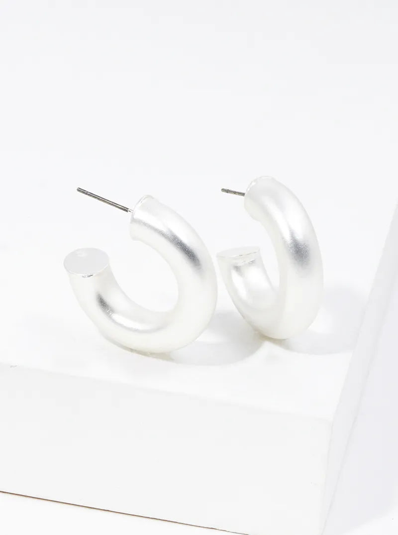 25mm Metallic Hollow Resin Open Hoop Earrings
