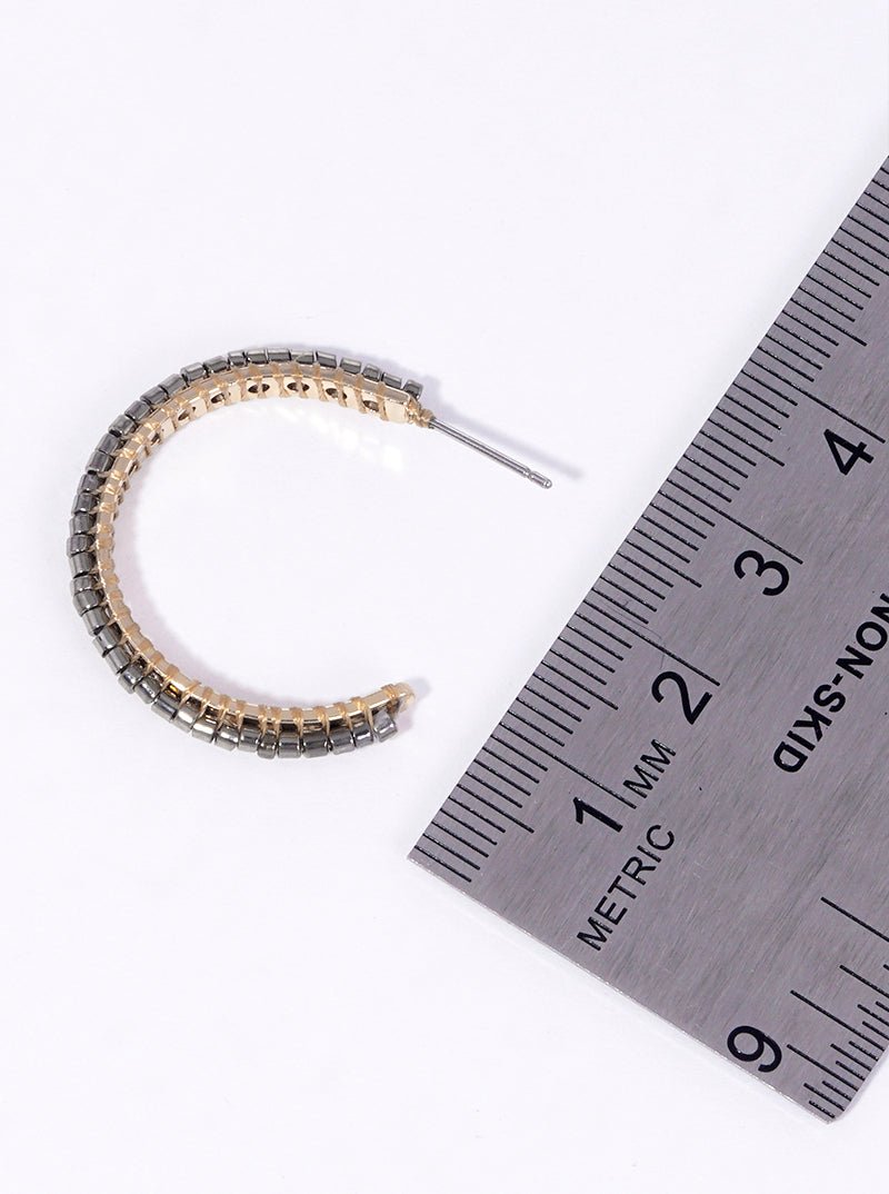25mm Seed Bead Wire Wrapped Open Hoop Earrings