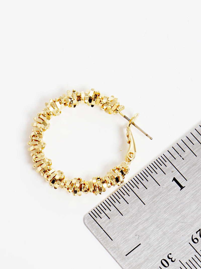 25mm Textured Brass Hoop Earrings