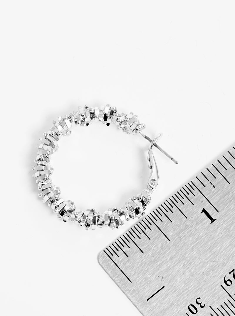 25mm Textured Brass Hoop Earrings