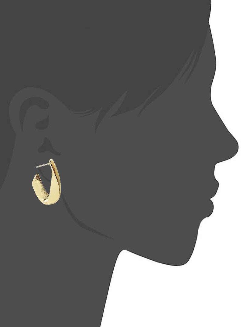 25mm Twist Oval Metal Hoop Earrings