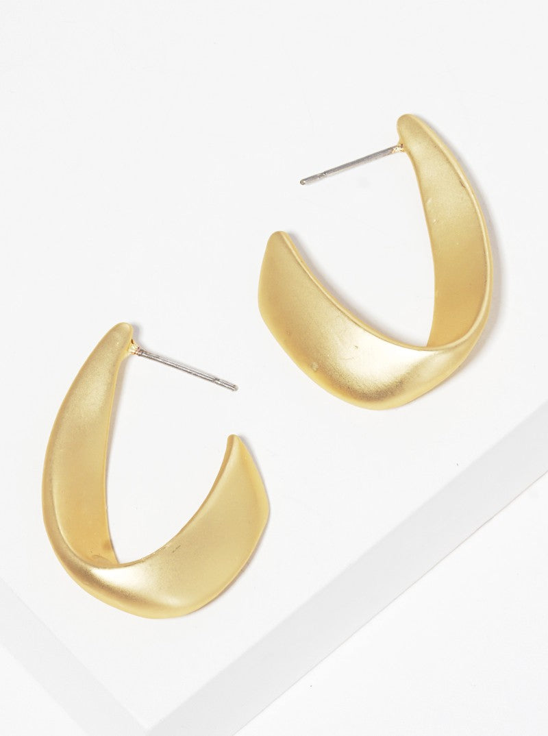 25mm Twist Oval Metal Hoop Earrings