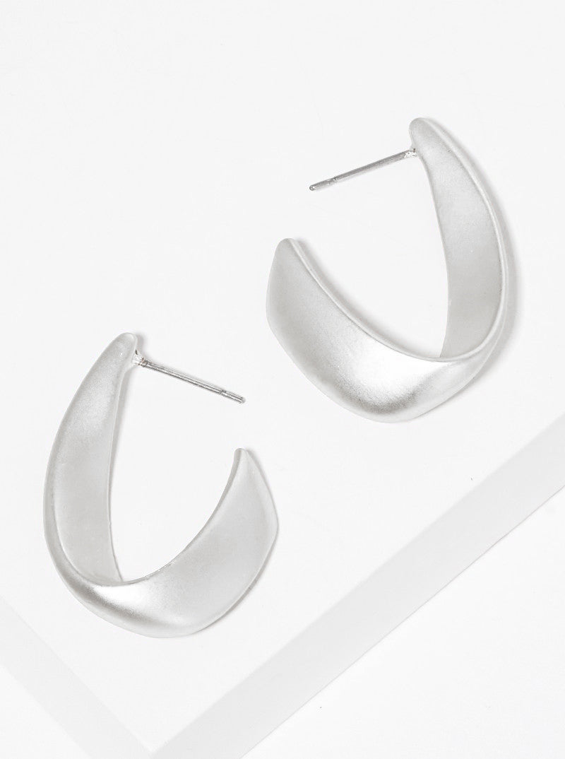 25mm Twist Oval Metal Hoop Earrings