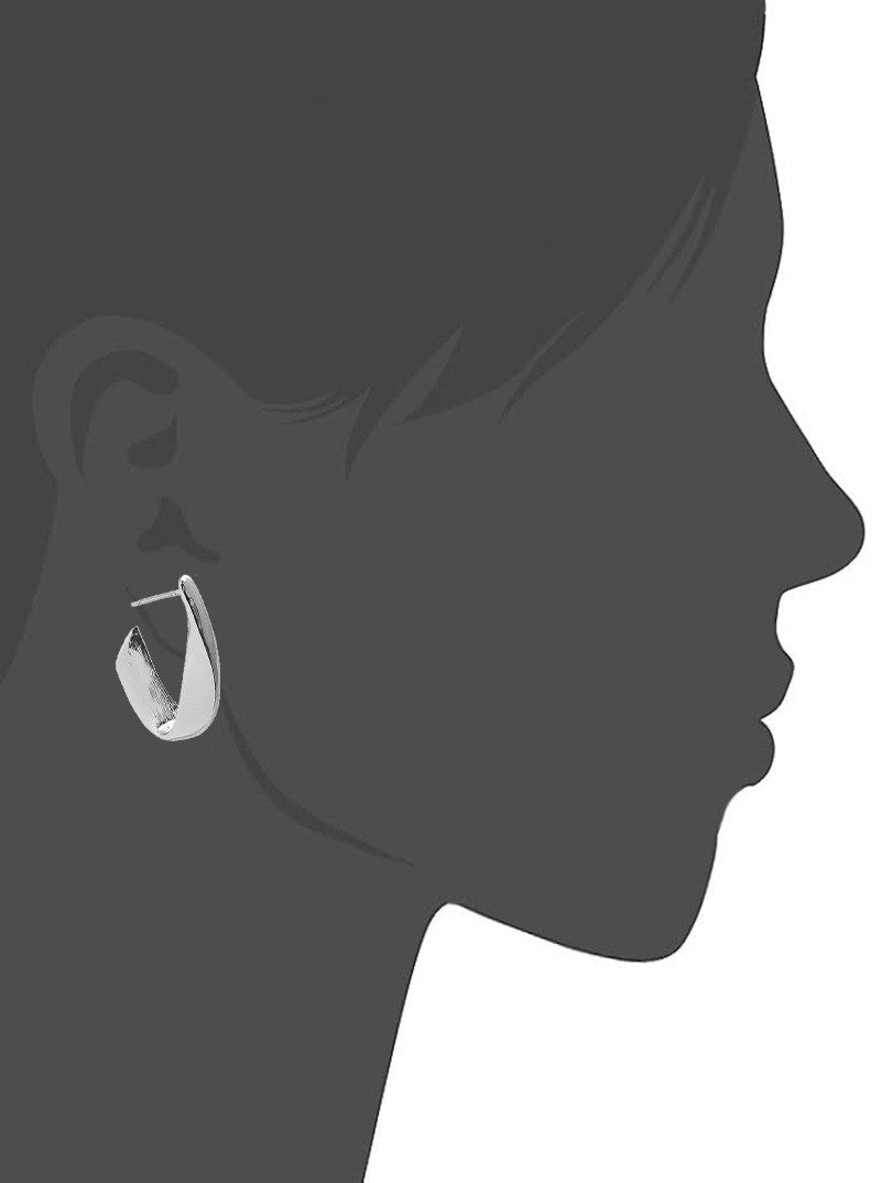 25mm Twist Oval Metal Hoop Earrings