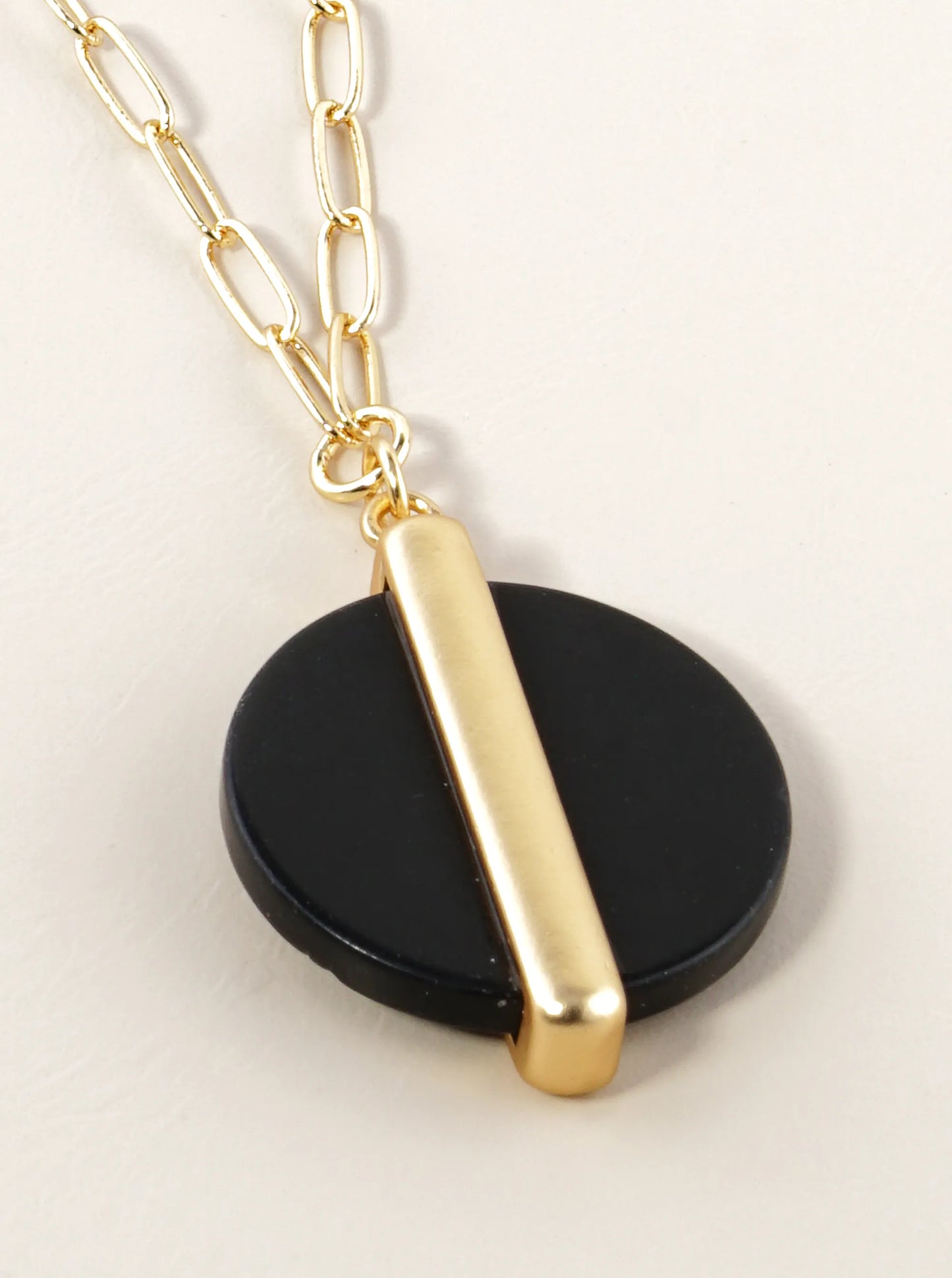 28 Inch Long Equal Half Semiprecious Stone Pendant Necklace