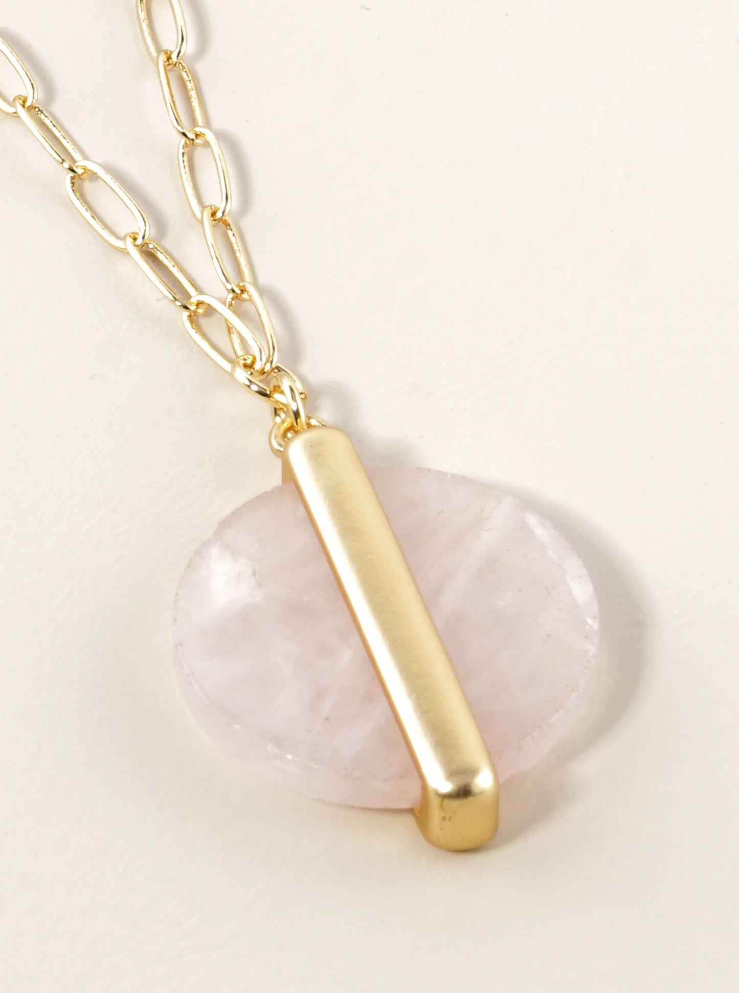28 Inch Long Equal Half Semiprecious Stone Pendant Necklace