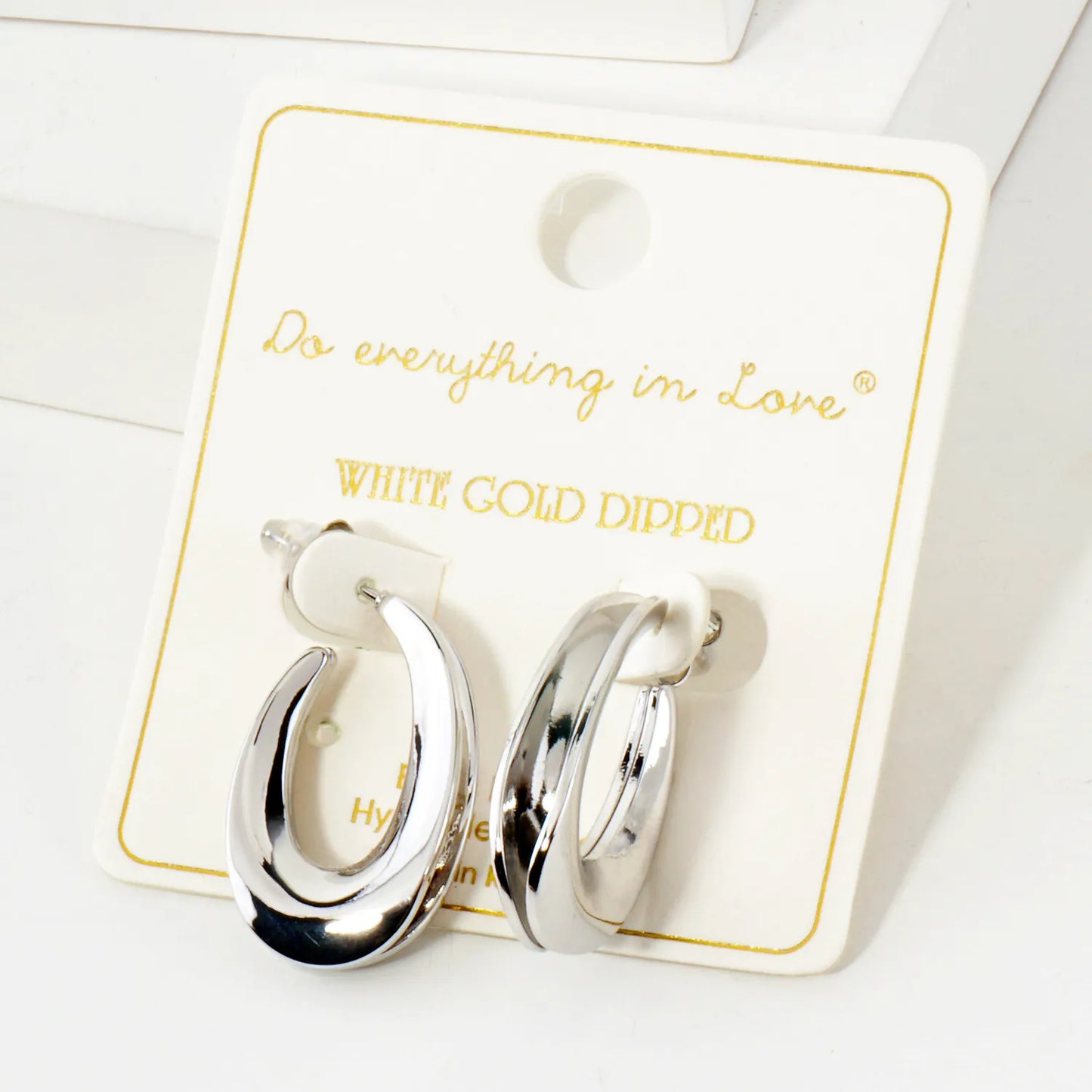 28mm Polished 14K-Gold-Dipped Brass Teardrop Push-Back Hoop Earrings