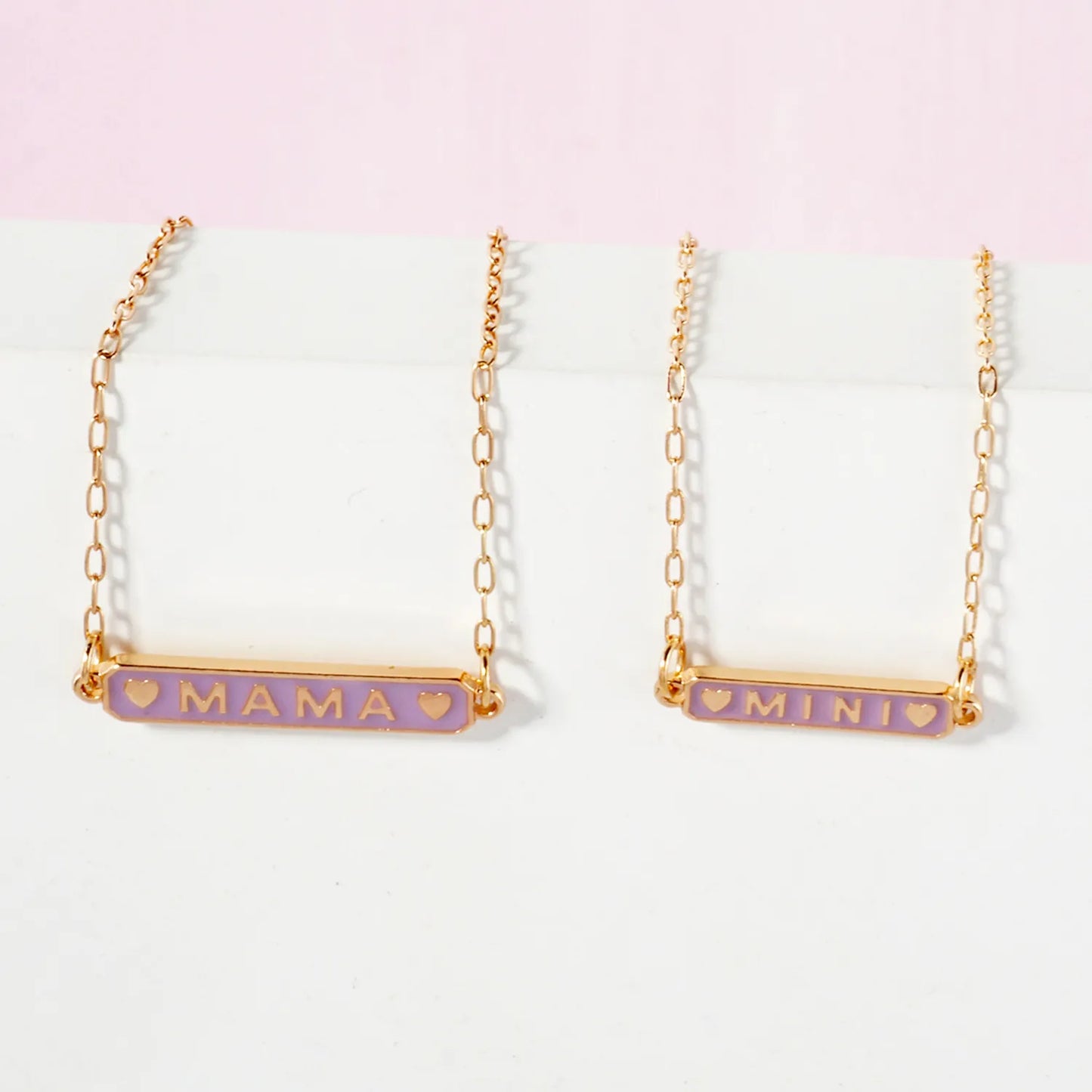 2PC-Set Enamel Mini Mama Enamel Nameplate Anklet