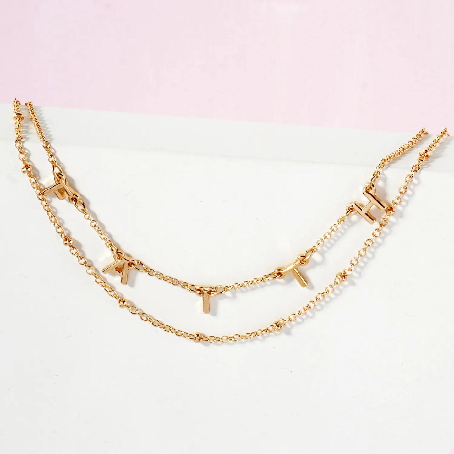 2PC-Set Faith Charm Satellite Chain Anklet
