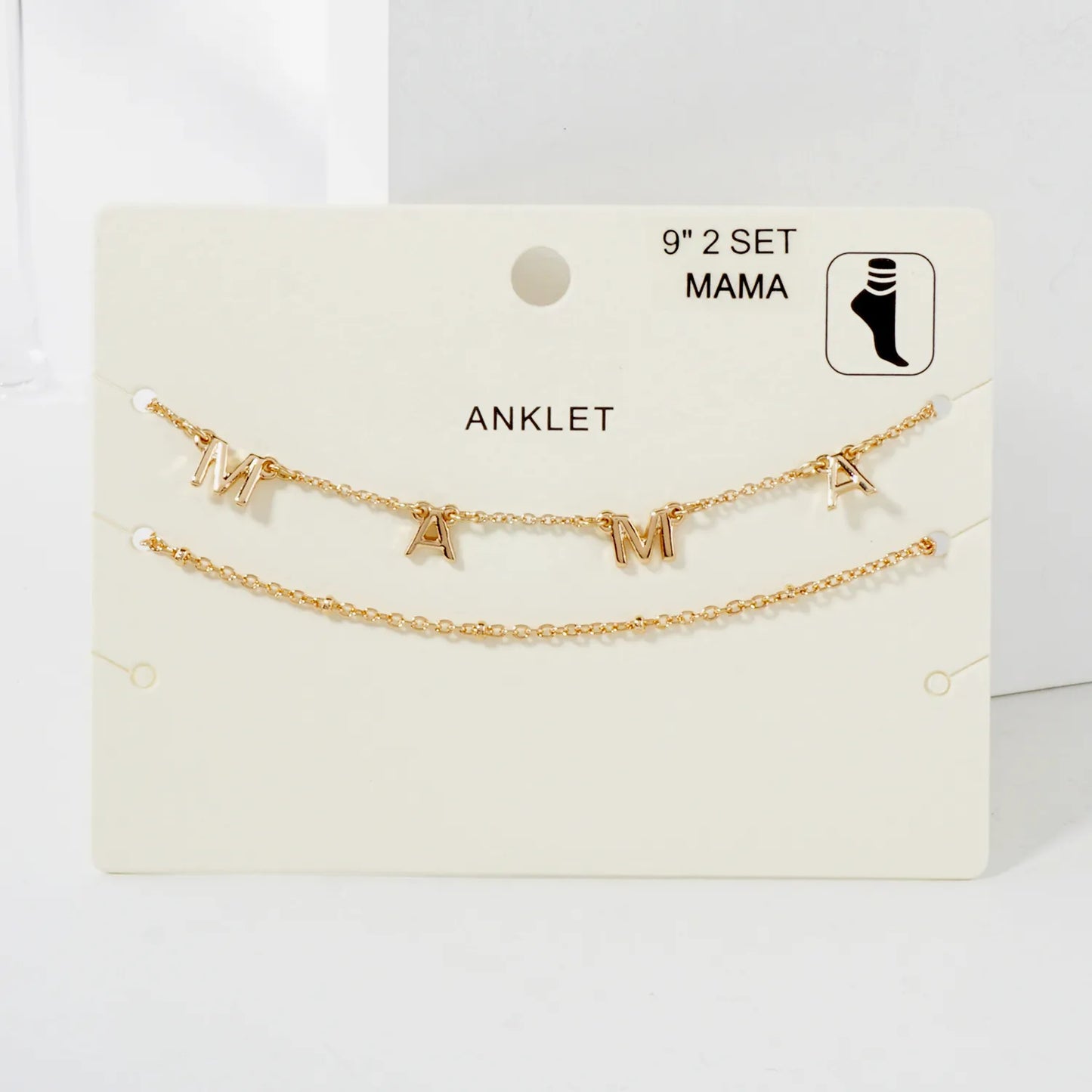 2PC-Set Mama Charm Satellite Chain Anklet