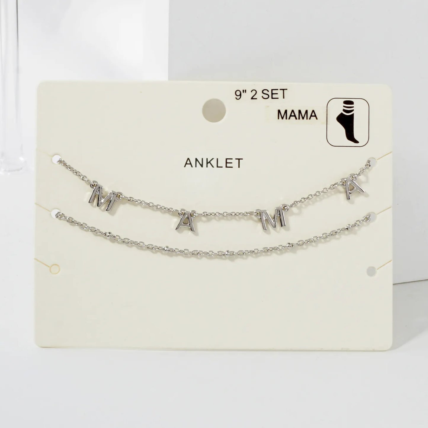 2PC-Set Mama Charm Satellite Chain Anklet