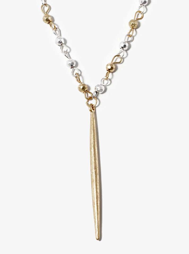 3 Layer Beaded Necklace With Round Druzy