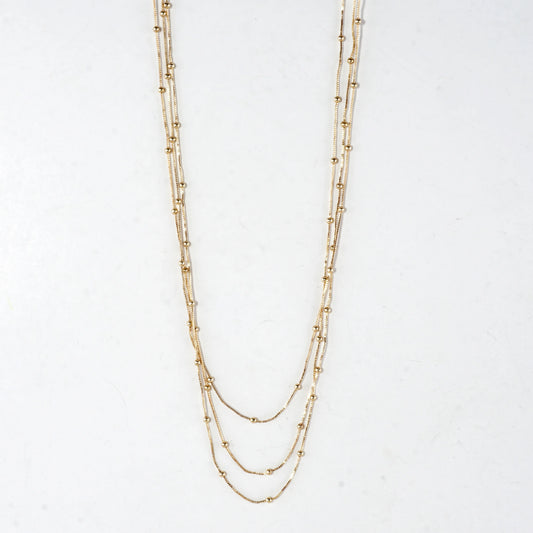 3 Layer Station Snake Multi Necklace