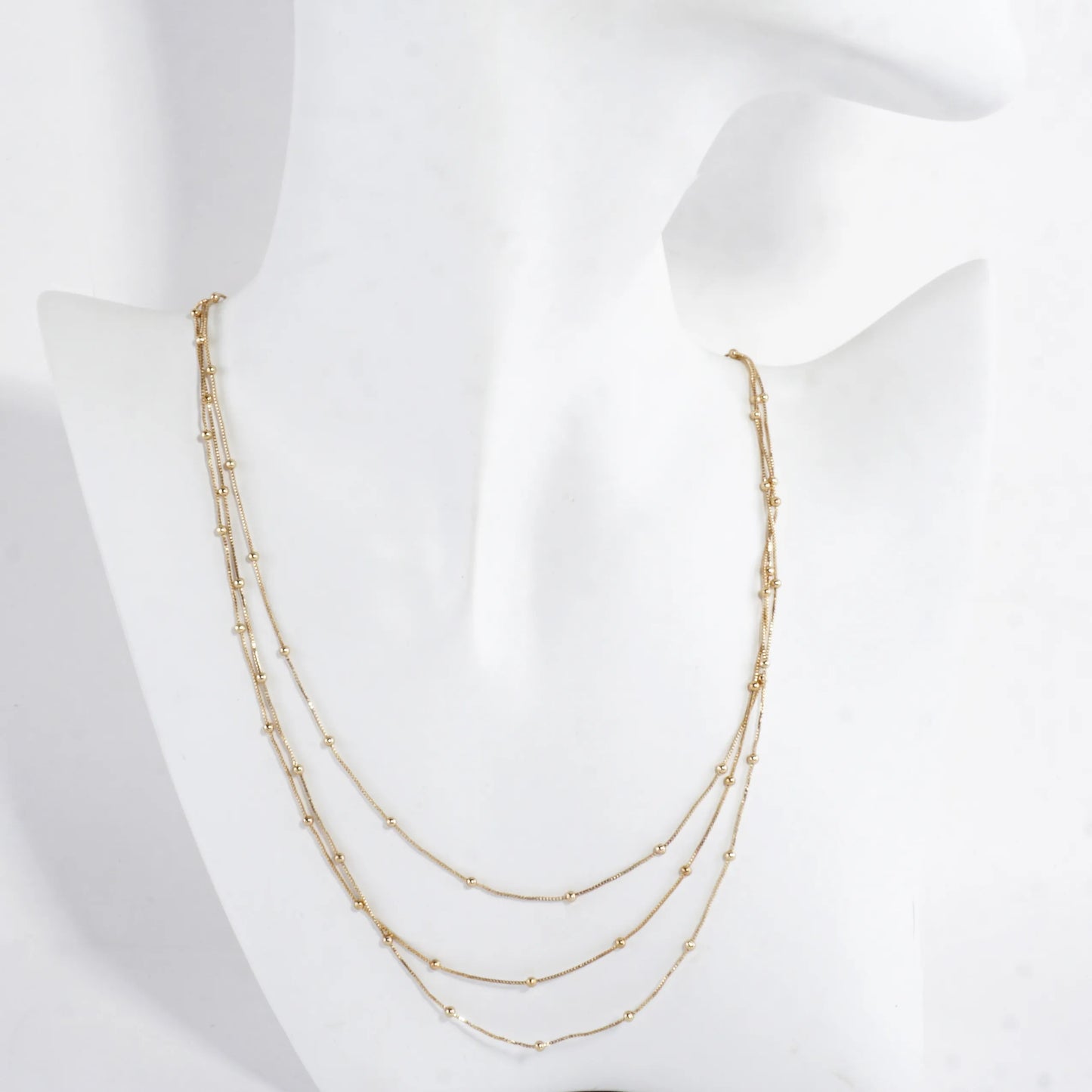 3 Layer Station Snake Multi Necklace