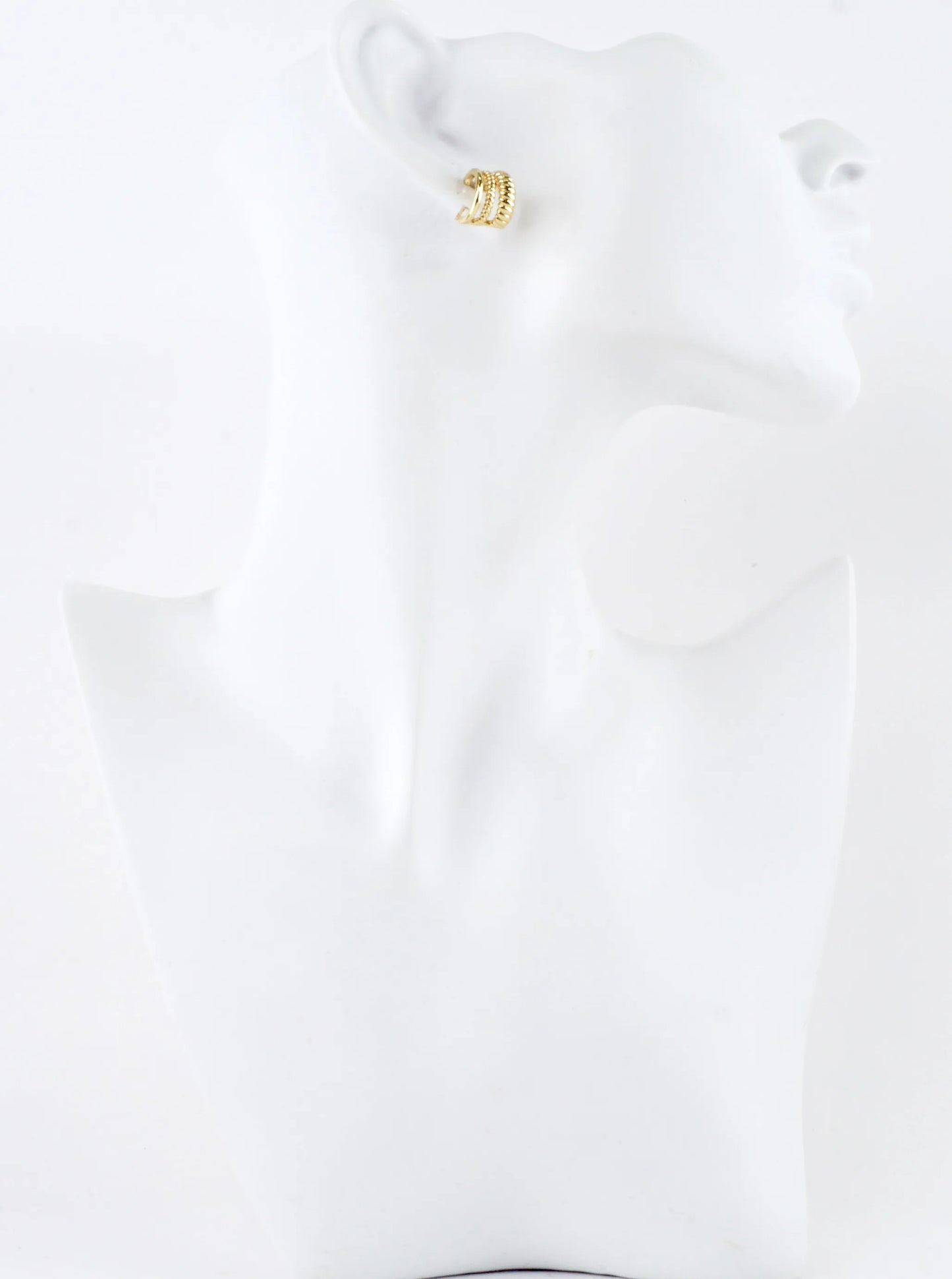 3 Layer Textured Tiny Hoop Earrings