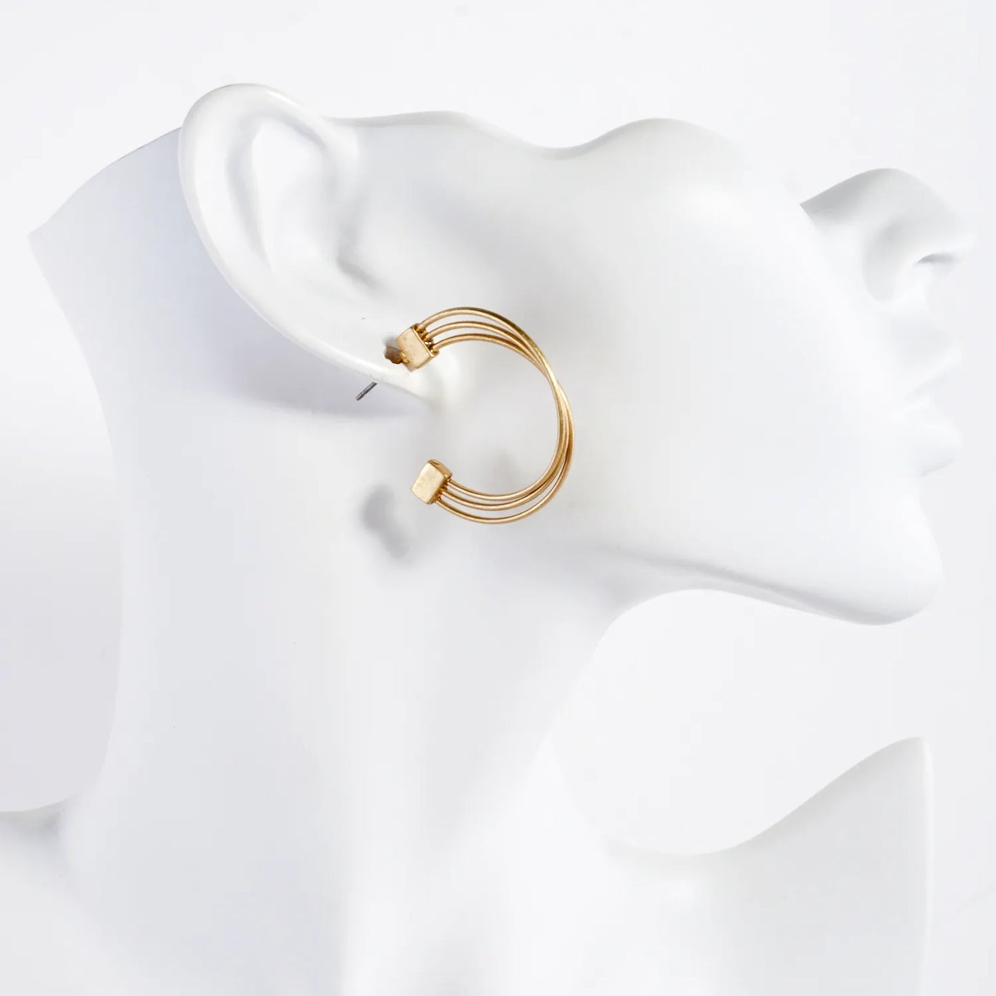 3-Line 30mm Lightweight Open Hoop Earrings