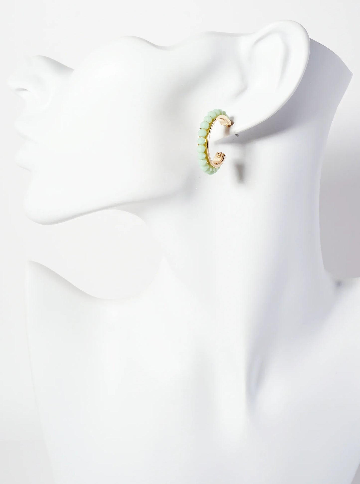3-PC-Set 15-18-25mm Enamel Faceted-Glass-Beaded Hoop Earrings