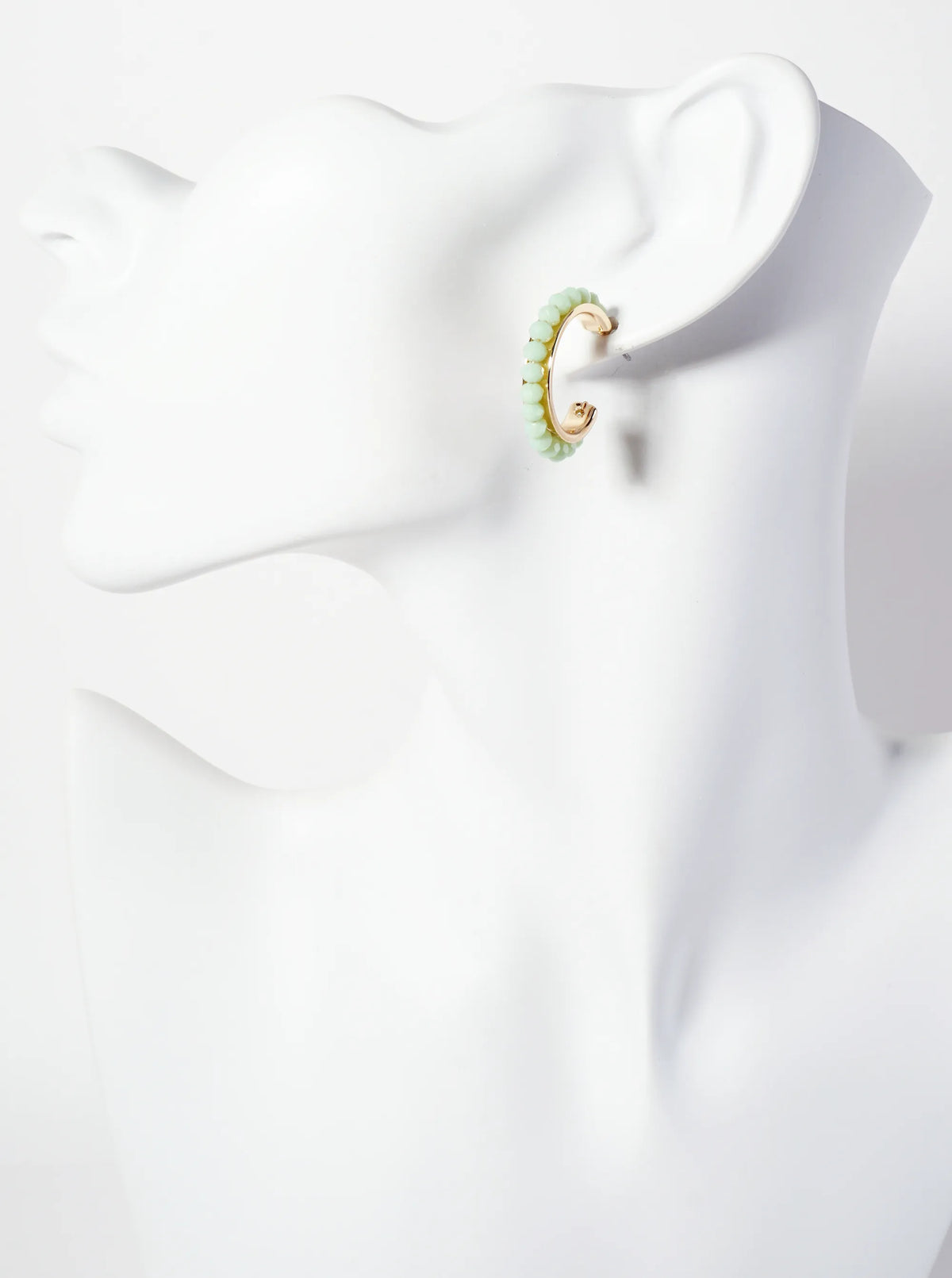 3-PC-Set 15-18-25mm Enamel Faceted-Glass-Beaded Hoop Earrings