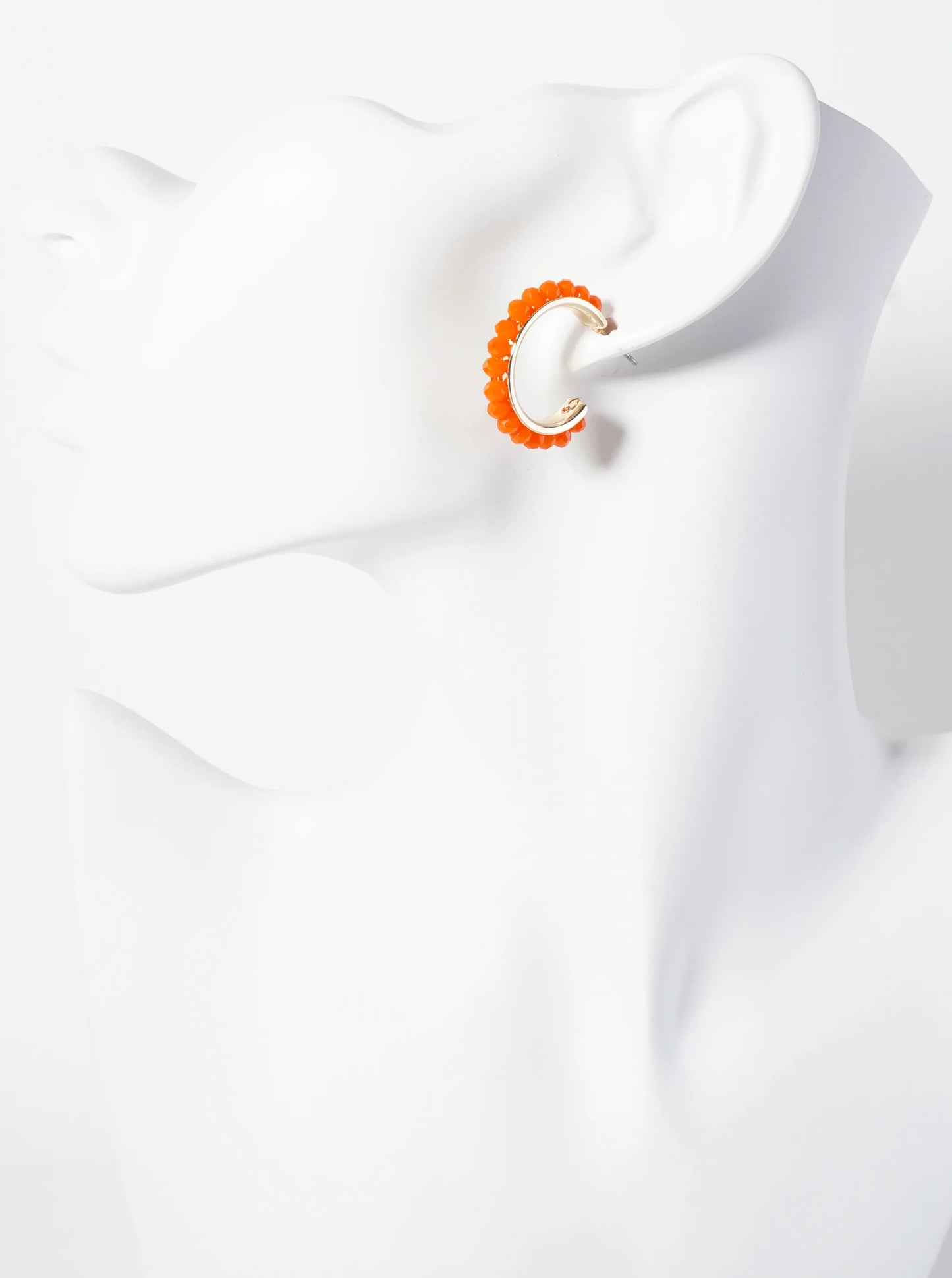 3-PC-Set 15-18-25mm Enamel Faceted-Glass-Beaded Hoop Earrings