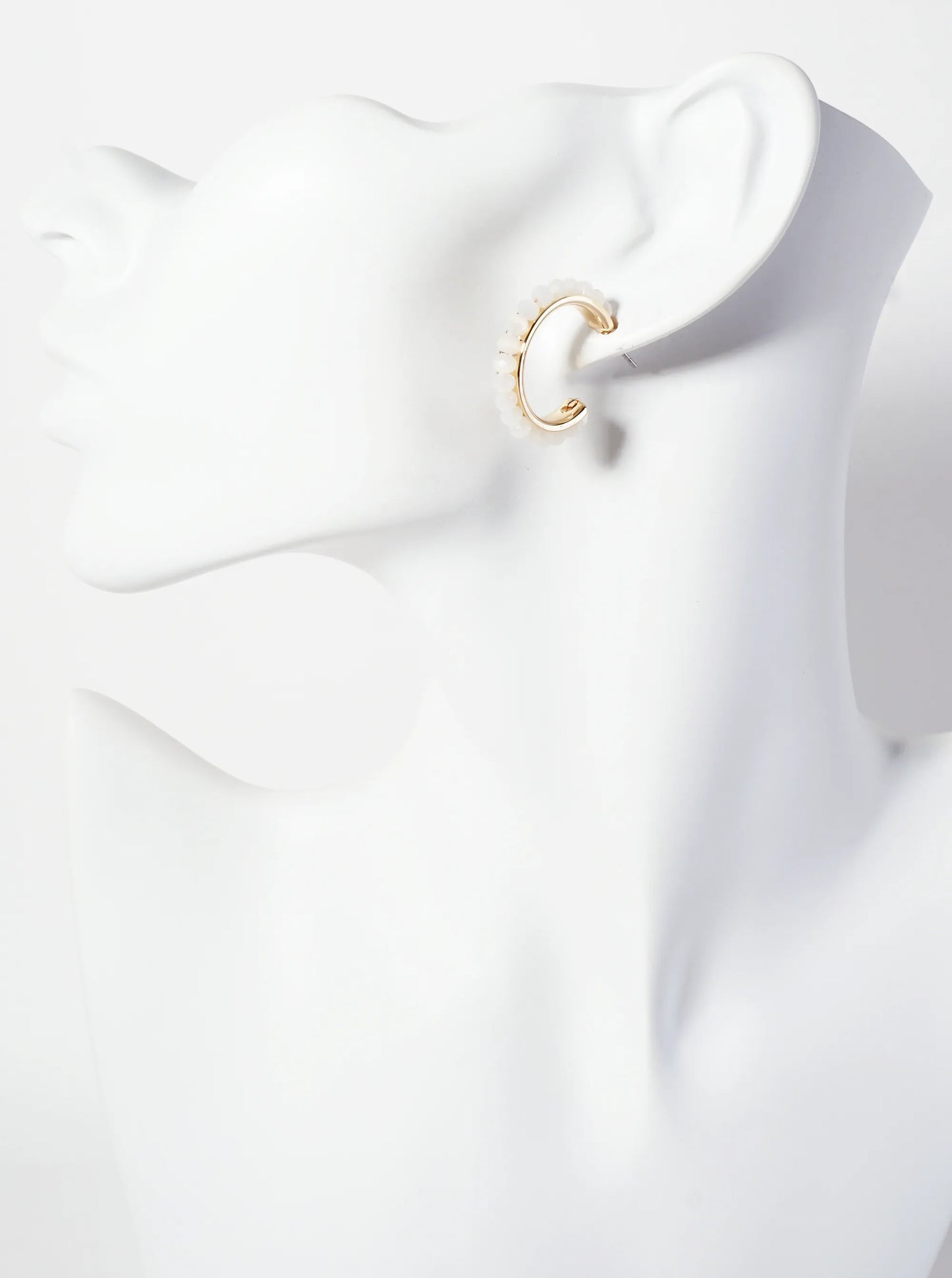 3-PC-Set 15-18-25mm Enamel Faceted-Glass-Beaded Hoop Earrings
