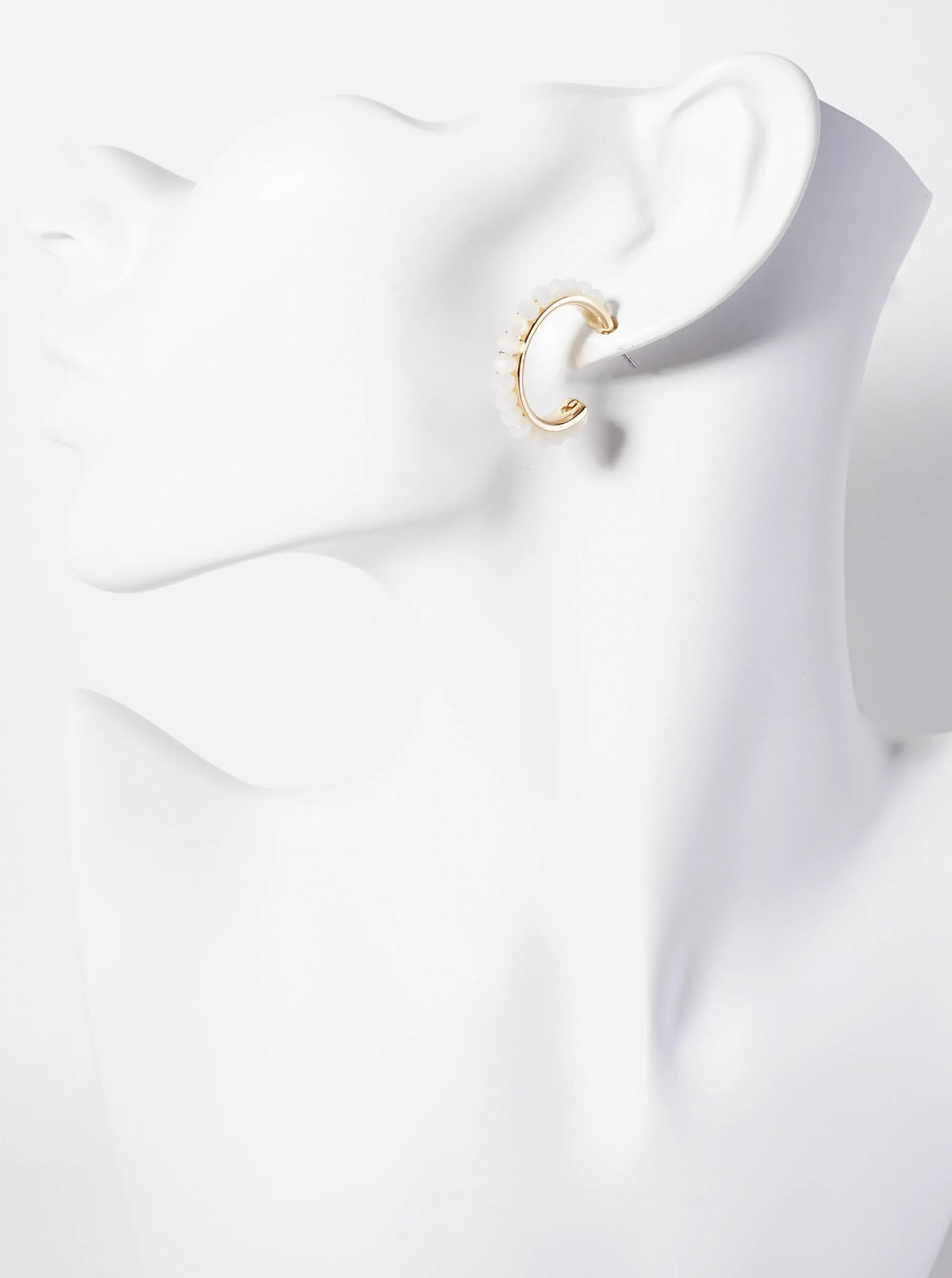 3-PC-Set 15-18-25mm Enamel Faceted-Glass-Beaded Hoop Earrings