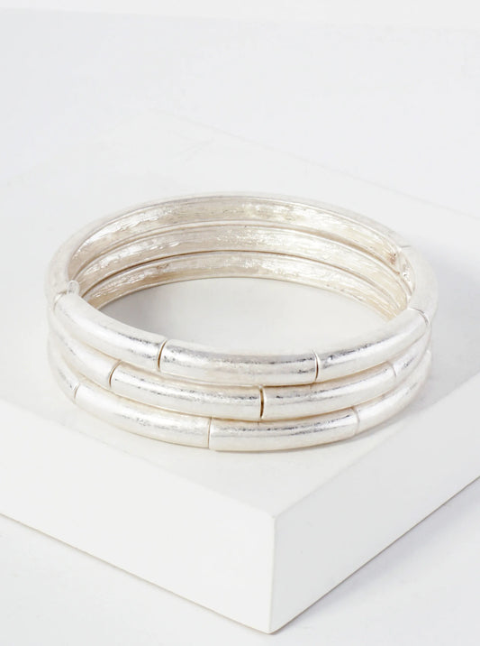 3-PC-Set 5mm Metal Stackable Stretch Bracelet