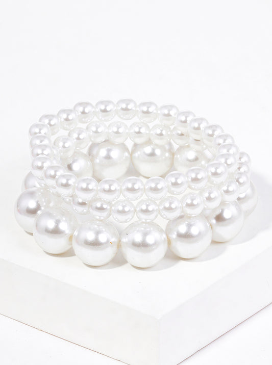3-PC-Set 8-15mm Hollow Bead Stretch Stackable Bracelet
