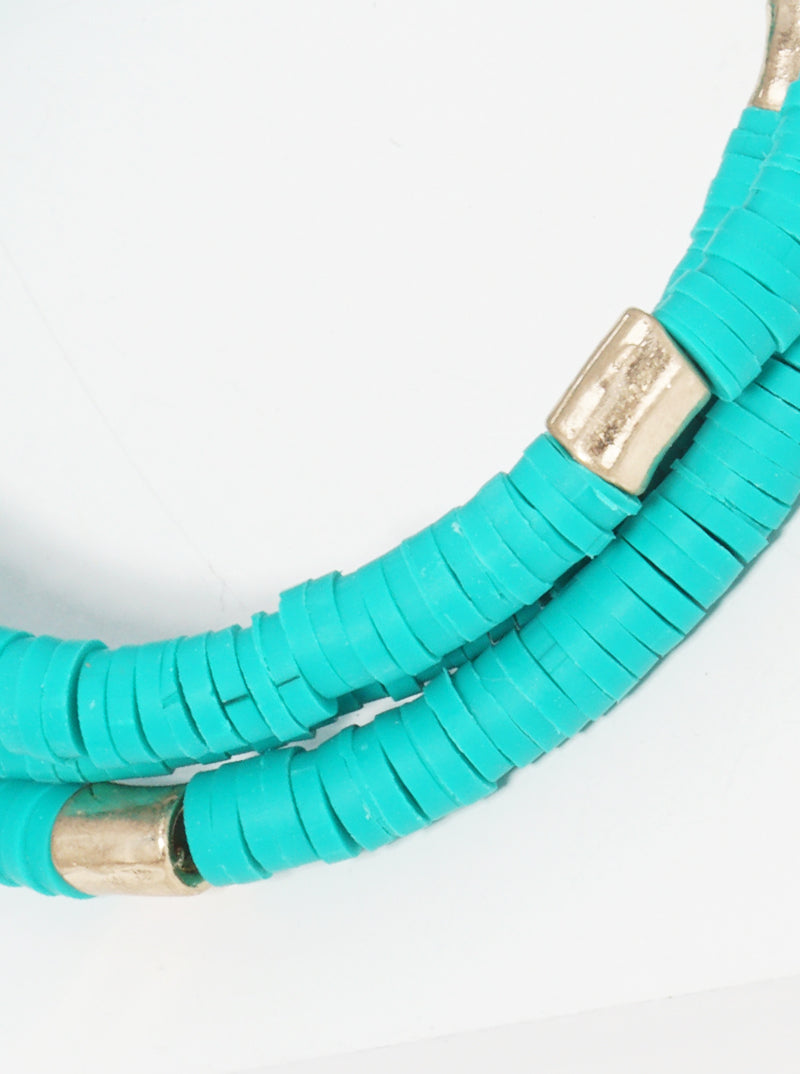3-PC-Set Clay-Beaded Stackable Stretch Bracelet