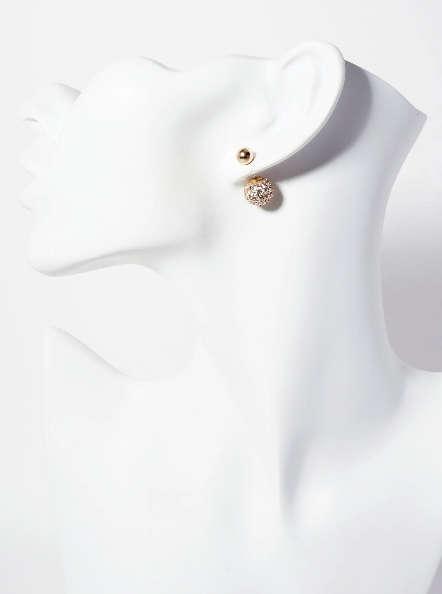 3-PC-Set Hammered-Texture Pearl Crystal-Pave Reversible Front-Back Earrings
