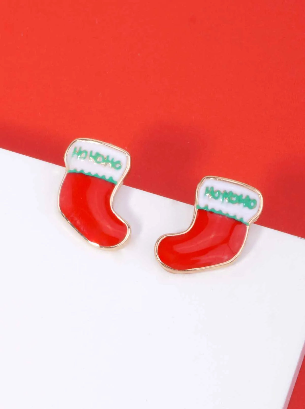 3-Pair Boot Gingerbread Nutcracker Enamel Studs