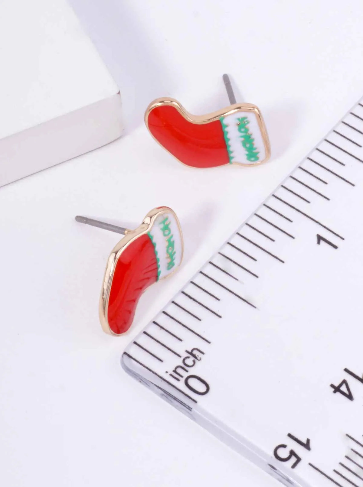 3-Pair Boot Gingerbread Nutcracker Enamel Studs