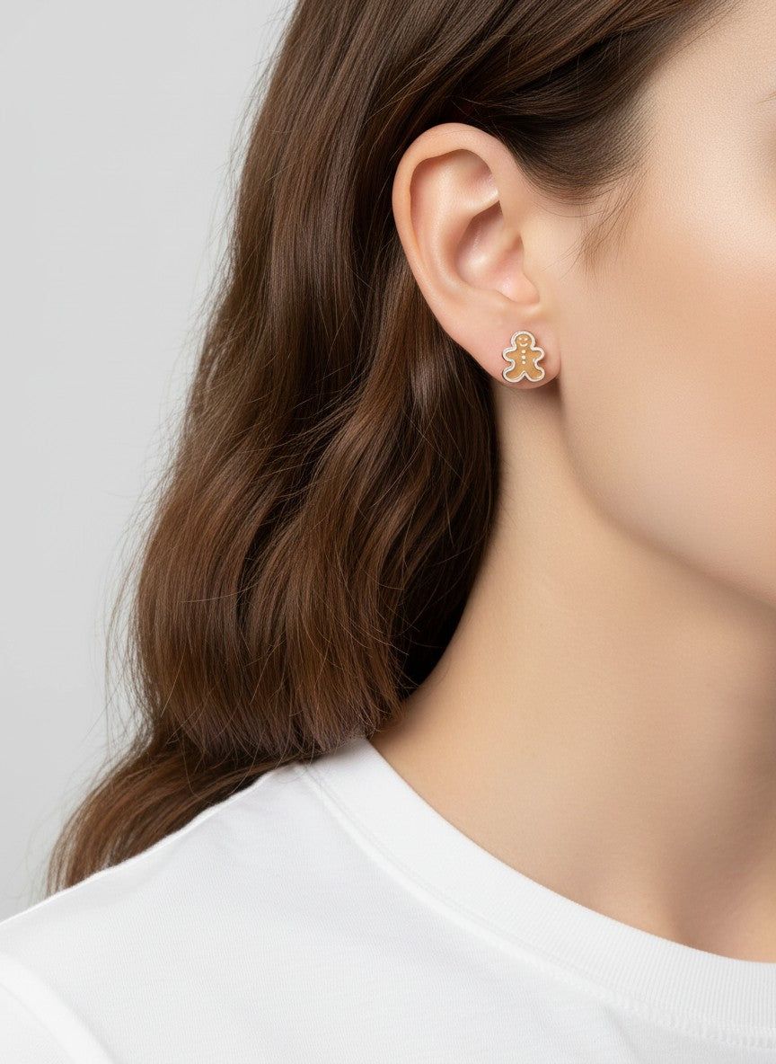 3-Pair Boot Gingerbread Nutcracker Enamel Studs
