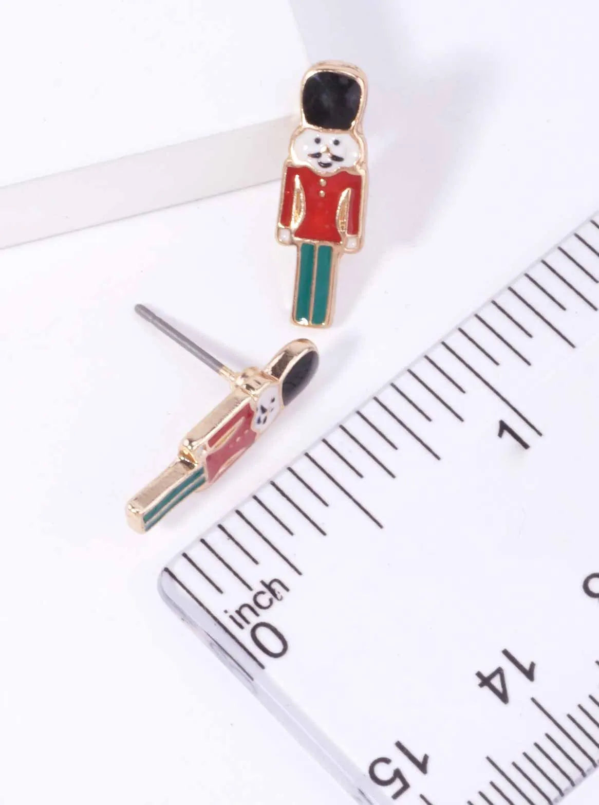 3-Pair Boot Gingerbread Nutcracker Enamel Studs