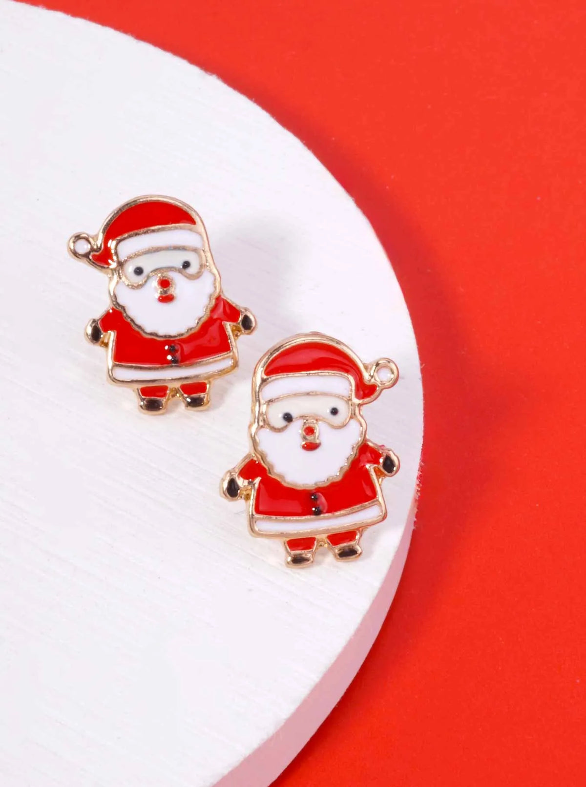 3-Pair Santa Gift Sleigh Enamel Stud Earrings