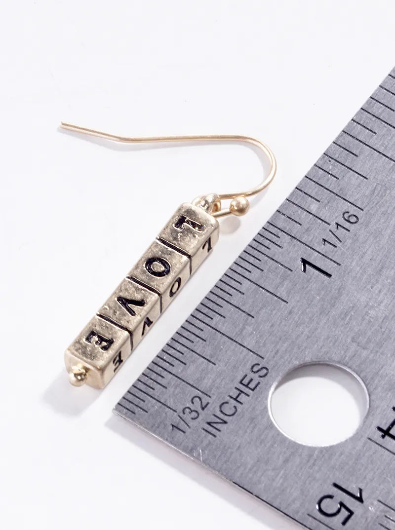3-Pair Set Metal Love Earrings