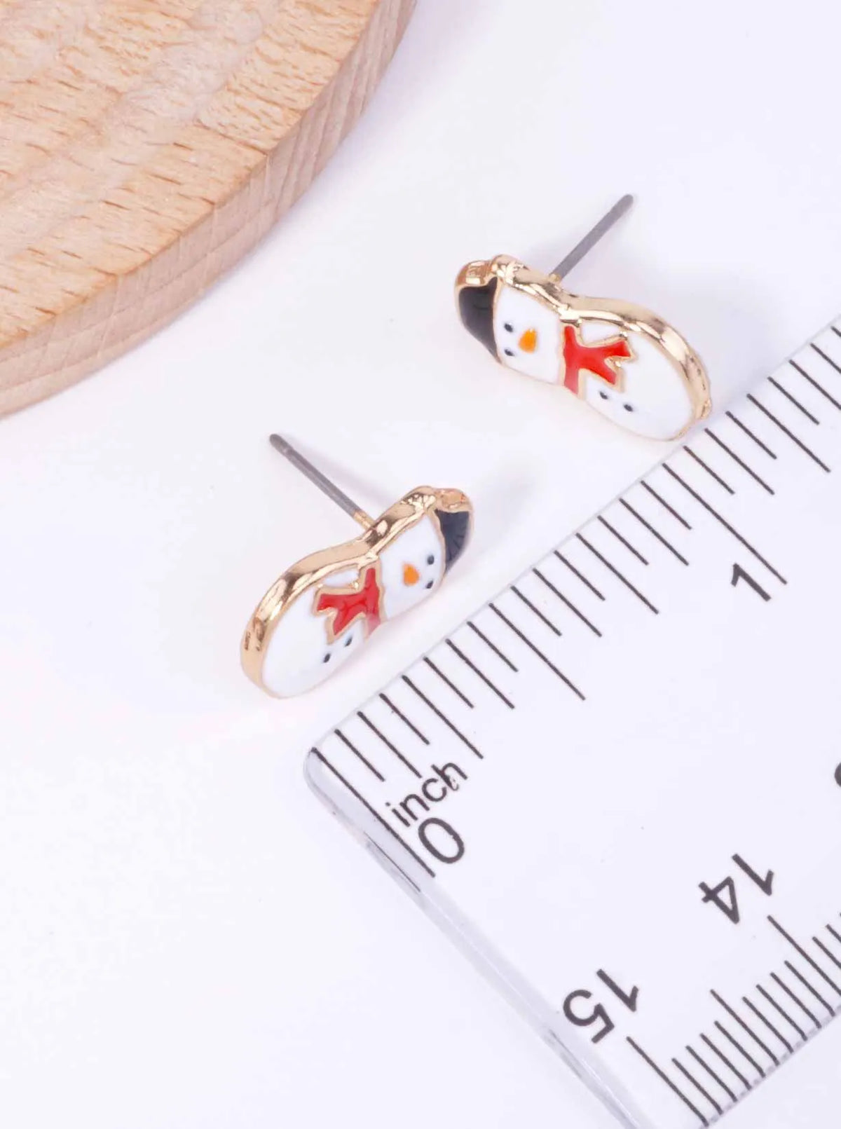 3-Pair Snowman Gift Car Enamel Stud Earrings