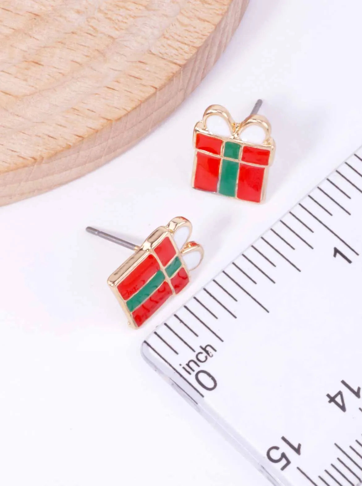 3-Pair Snowman Gift Car Enamel Stud Earrings
