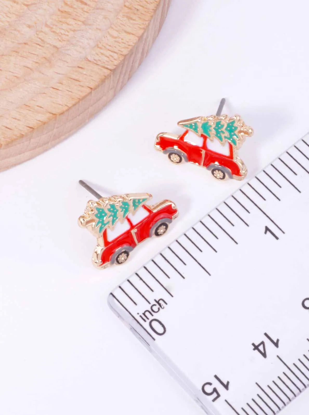 3-Pair Snowman Gift Car Enamel Stud Earrings