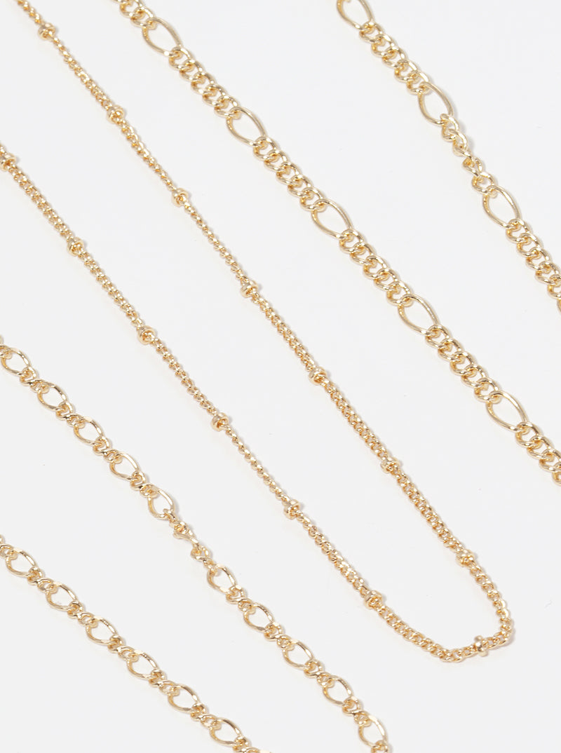 3-Piece Delicate Layered Multi Chain Necklace Set