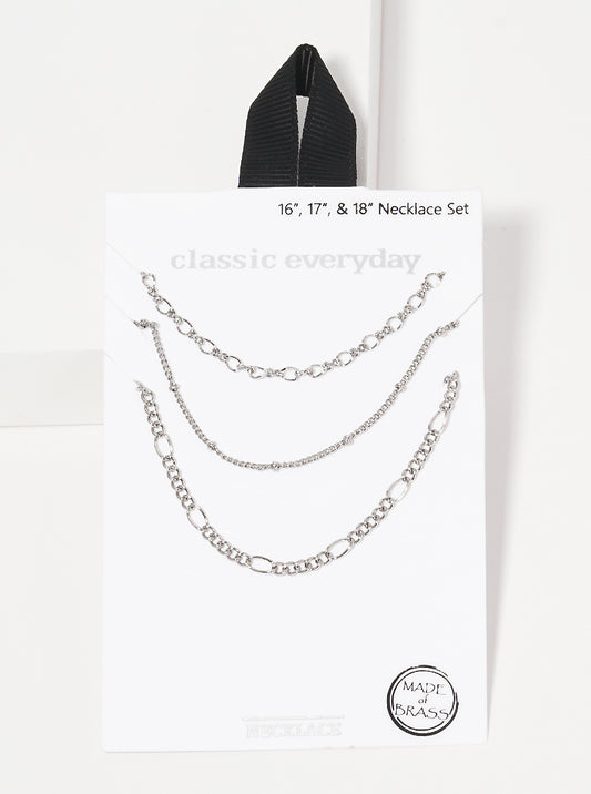 3-Piece Delicate Layered Multi Chain Necklace Set