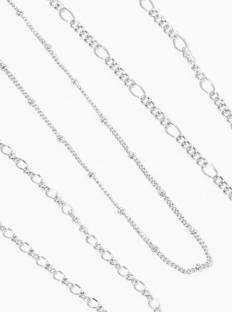 3-Piece Delicate Layered Multi Chain Necklace Set
